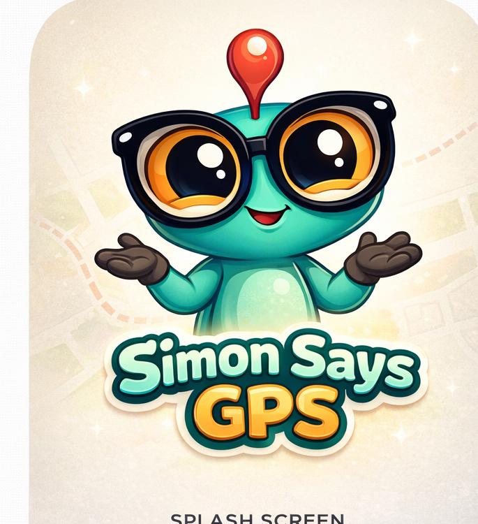 Simon Says GPS splash artwork